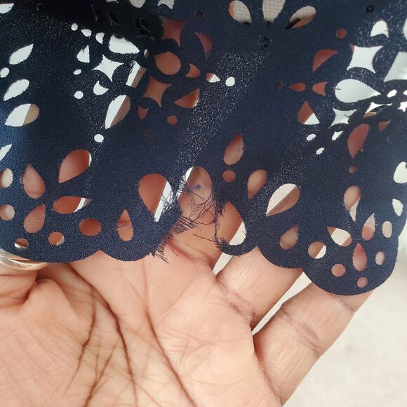 Adrienne Vittadini Navy Blue Long Sleeve Top Blouse M - Picture 6 of 8